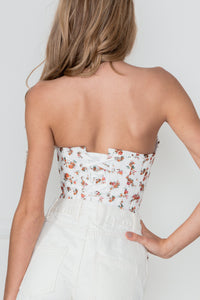 Corset Story CSFT021 Floral Classic White Overbust With Sweetheart Neckline