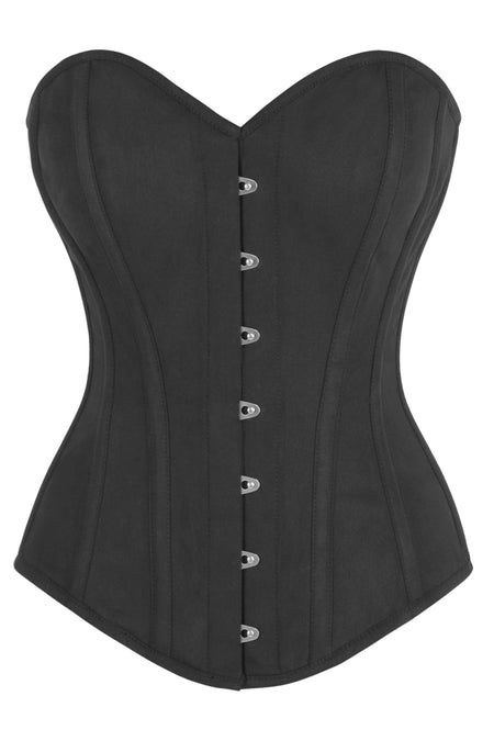 Single Layer Longline Overbust Corset in Black