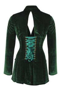 Green Velvet Corseted Jacket