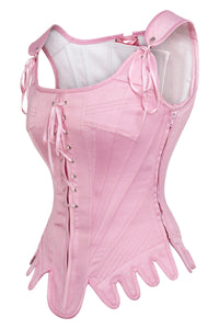 Historically Inspired Baby Pink Satin Overbust Corset