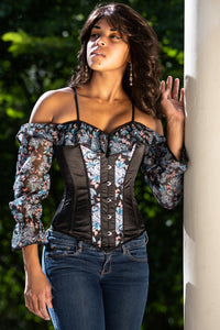 Corset Story FTS085 Long Sleeve Floral Summer Corset Top