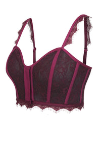 Marjorie Potent Purple Viscose and Lace Corseted Bralette
