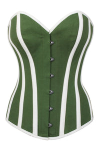Corset Story LW003 Green and White Single Layer Overbust Corset
