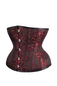 Corset Story MY-088 Red Brocade Underbust Corset With Hip Gores
