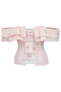 Corset Story SC-041 Marigold Prairie Pink Cotton Corset Top with Frill Sleeves