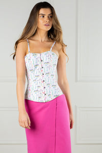 Corset Story TYS517 Pressed Floral Print Corset Top with Spaghetti Strap