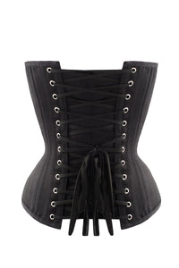 Corset Story EXP001 Black Cotton Twill Classic Overbust Waist Trainer With Hip Gores